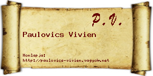 Paulovics Vivien névjegykártya